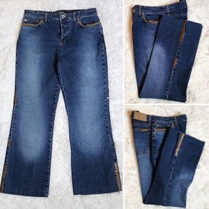 Cambio Boho Bootcut Embroidered Jeans